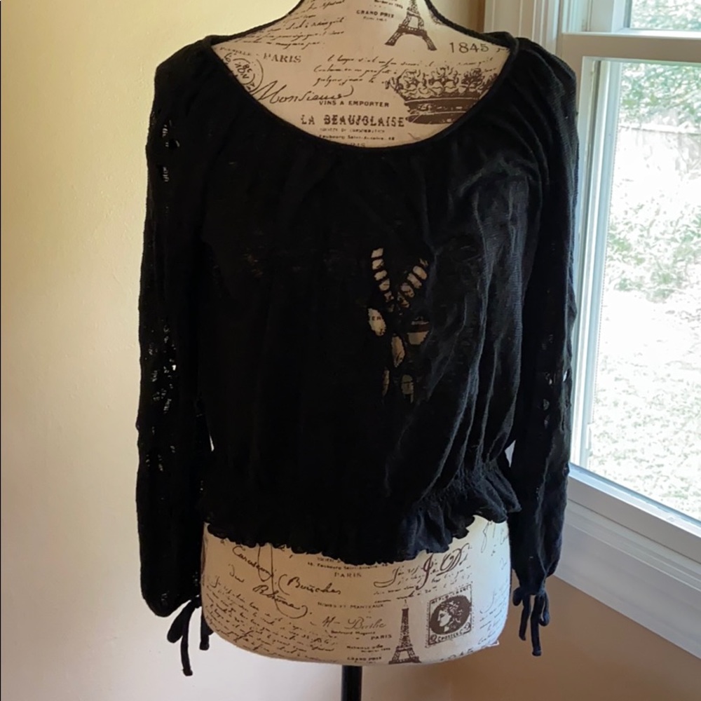 Exquisite floral cutout Free People blouse
